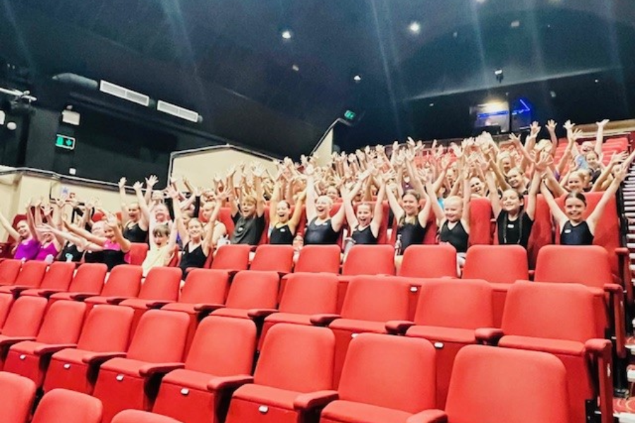 Theatregoers sat in the auditorium