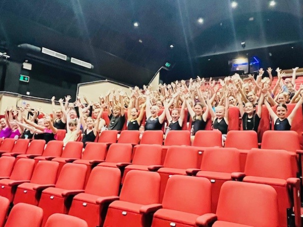 Theatregoers sat in the auditorium