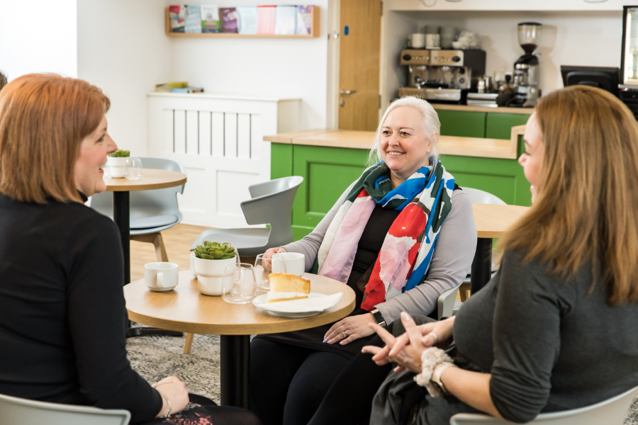 Theatre visitors enjoying a drink before a show