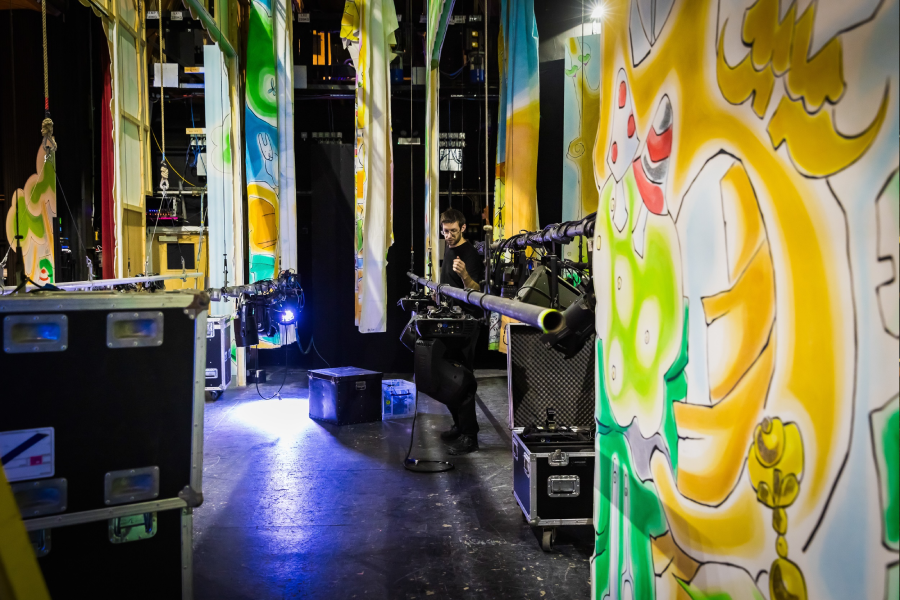 View of stage from wings