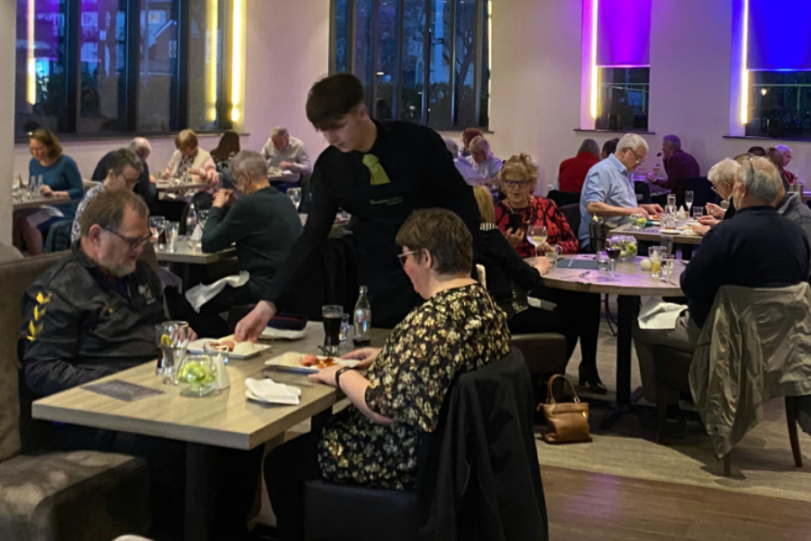 Theatre visitors enjoying dining at The Wharncliffe